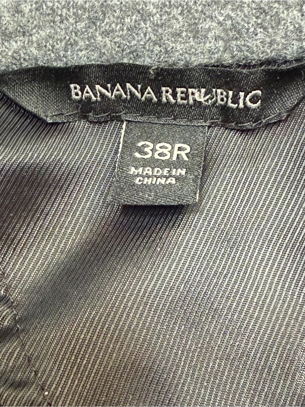 Banana Republic Mens Slim Fit Wool Blend Gray Blazer Italian Fabric Jacket 38R